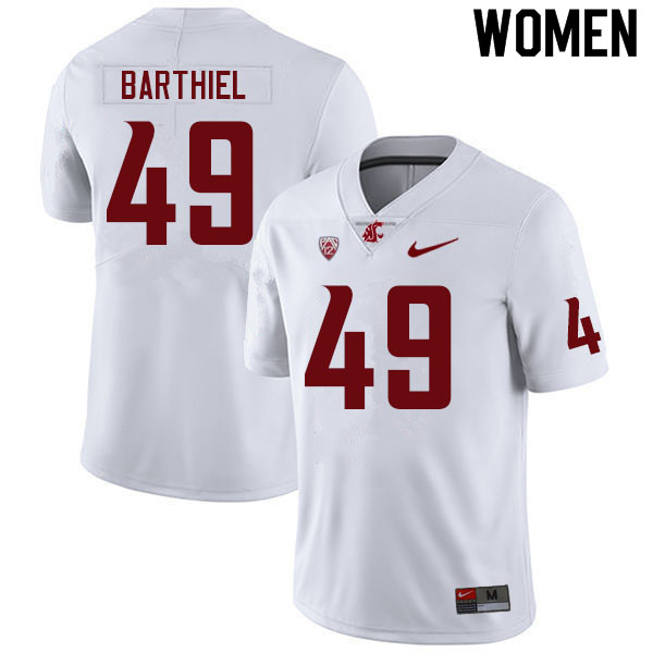 Women #49 Gavin Barthiel Washington State Cougars College Football Jerseys Sale-White - Click Image to Close